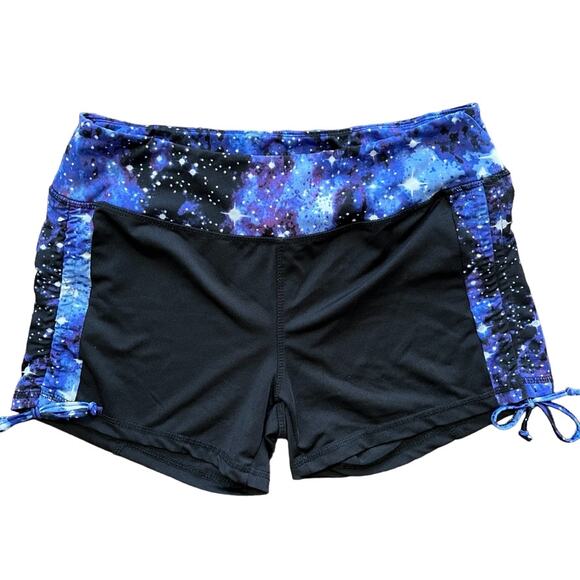 AVIVA Activewear Set Jacket and Shorts in Black Celestial Blue SZ M - Picture 8 of 14